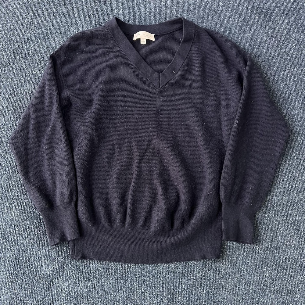 Philosophy‎ Republic Clothing Sweater Womens Small Navy V Neck Pullover Knit